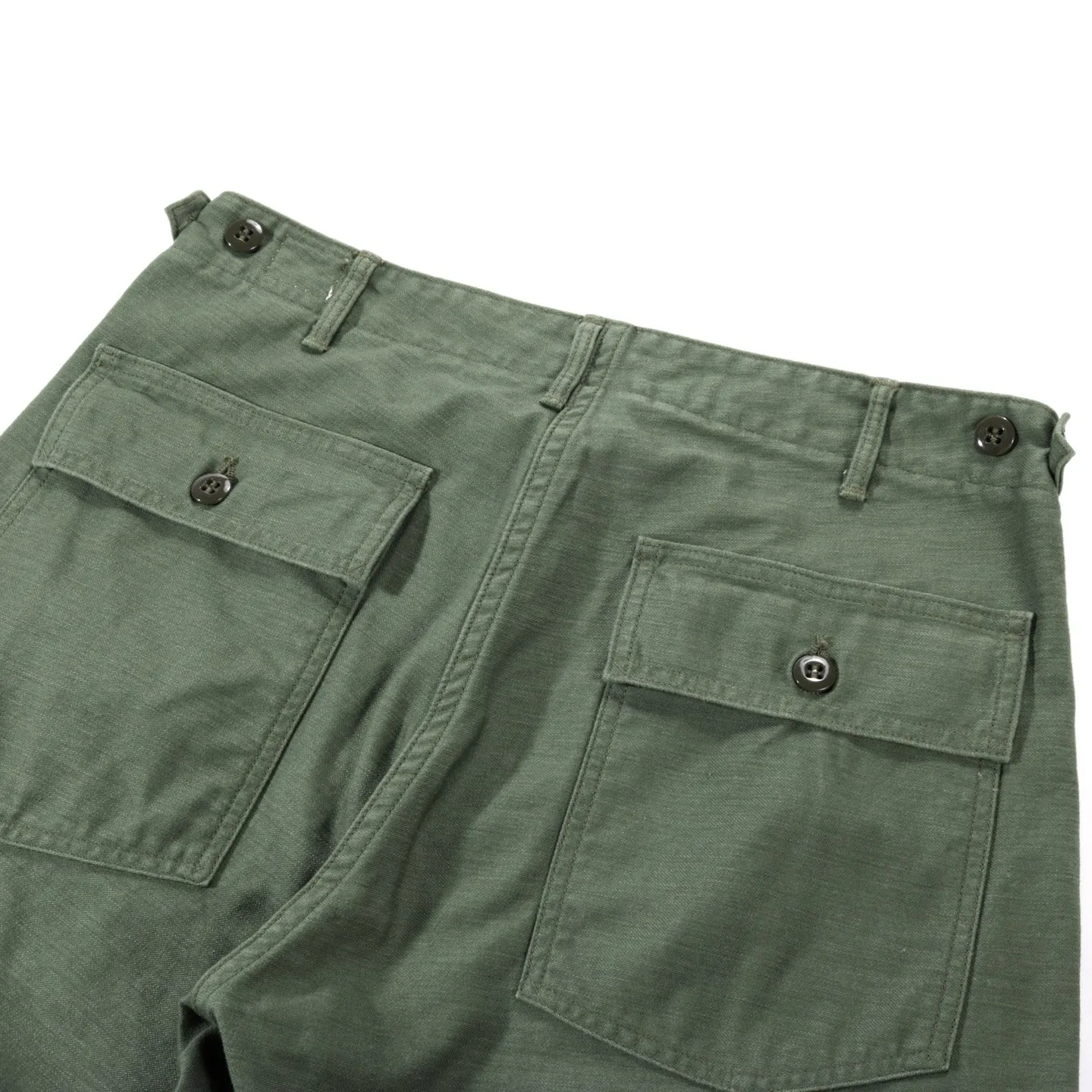 ORSLOW SLIM FIT FATIGUE PANTS GREEN REVERSE SATEEN