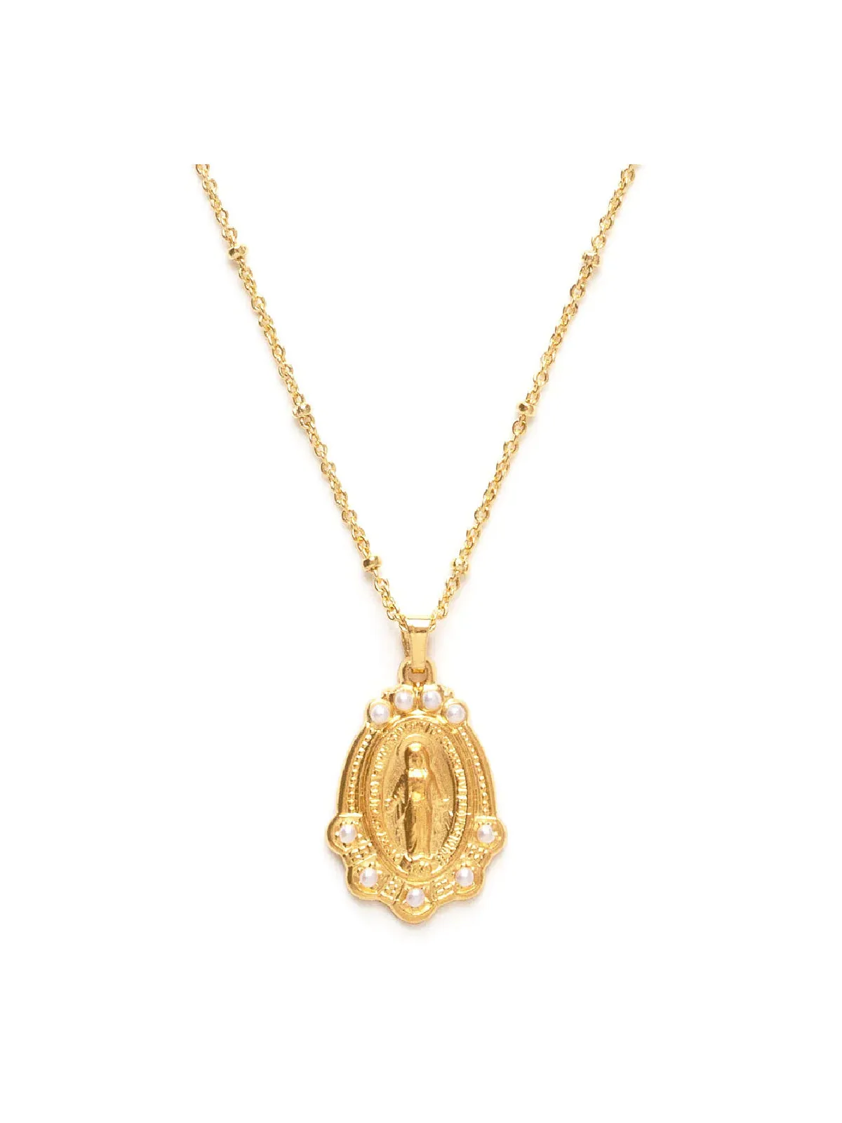 Our Lady Mary Medallion Necklace by Amano Studio