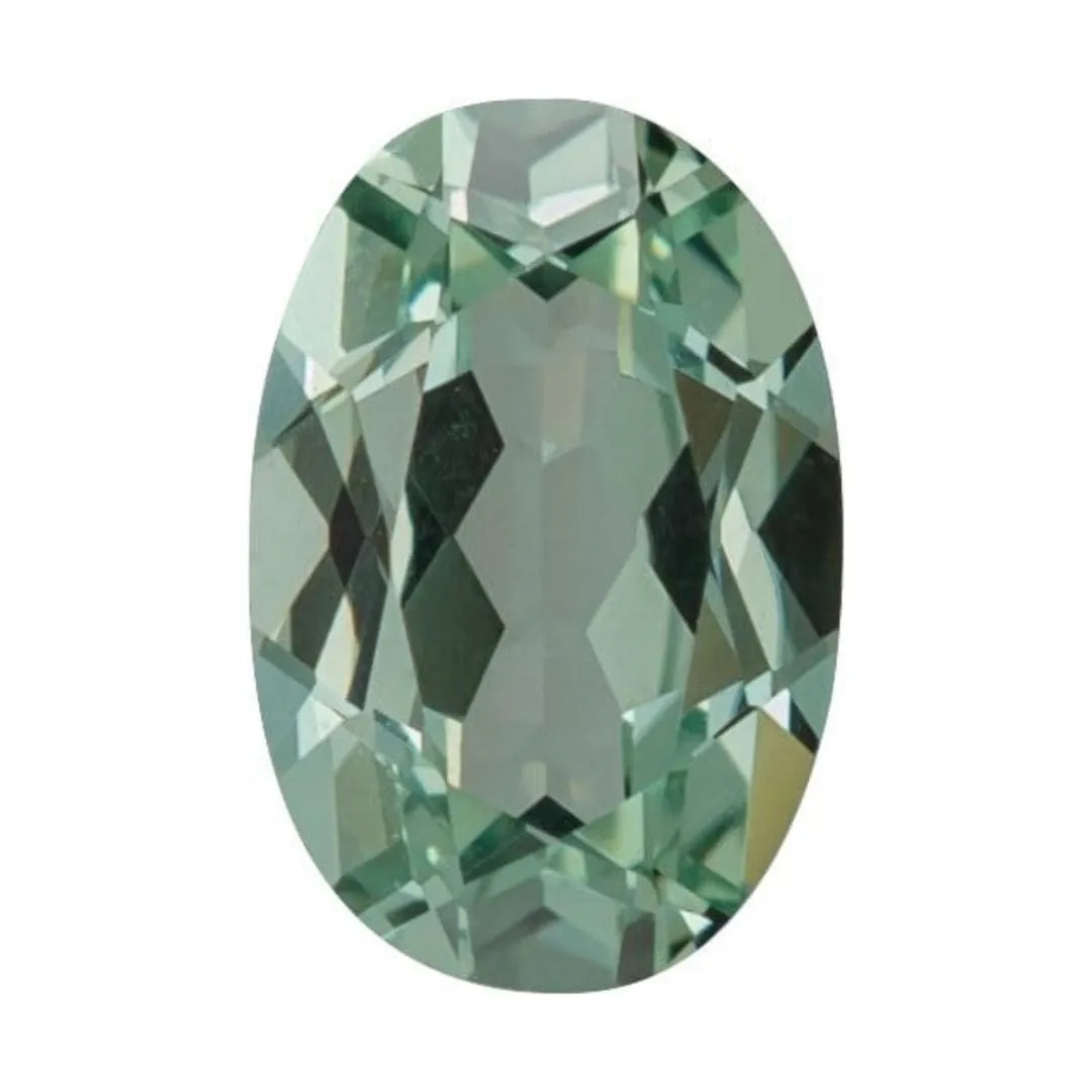 Oval Cut Lab Created Green Sapphire Gemstone