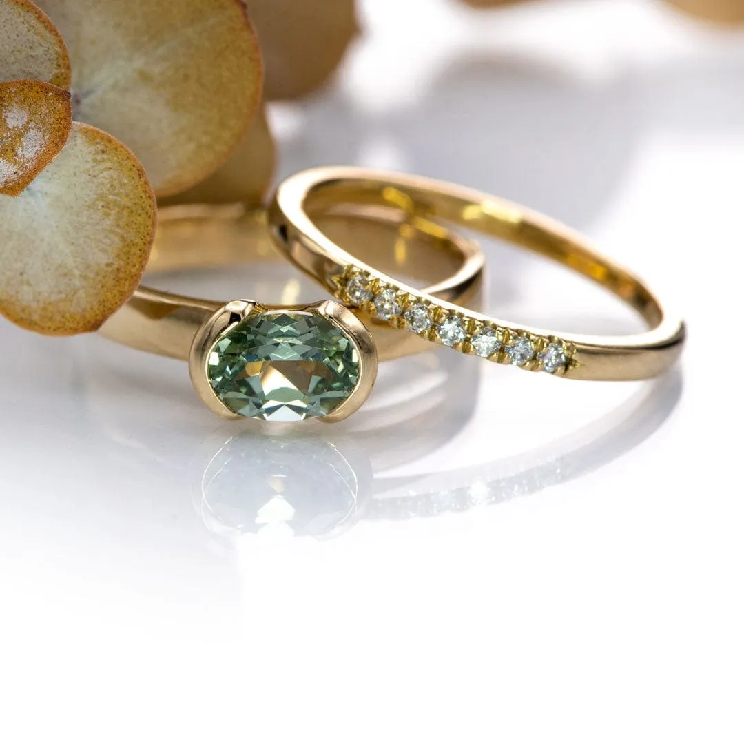 Oval Cut Lab Created Green Sapphire Gemstone