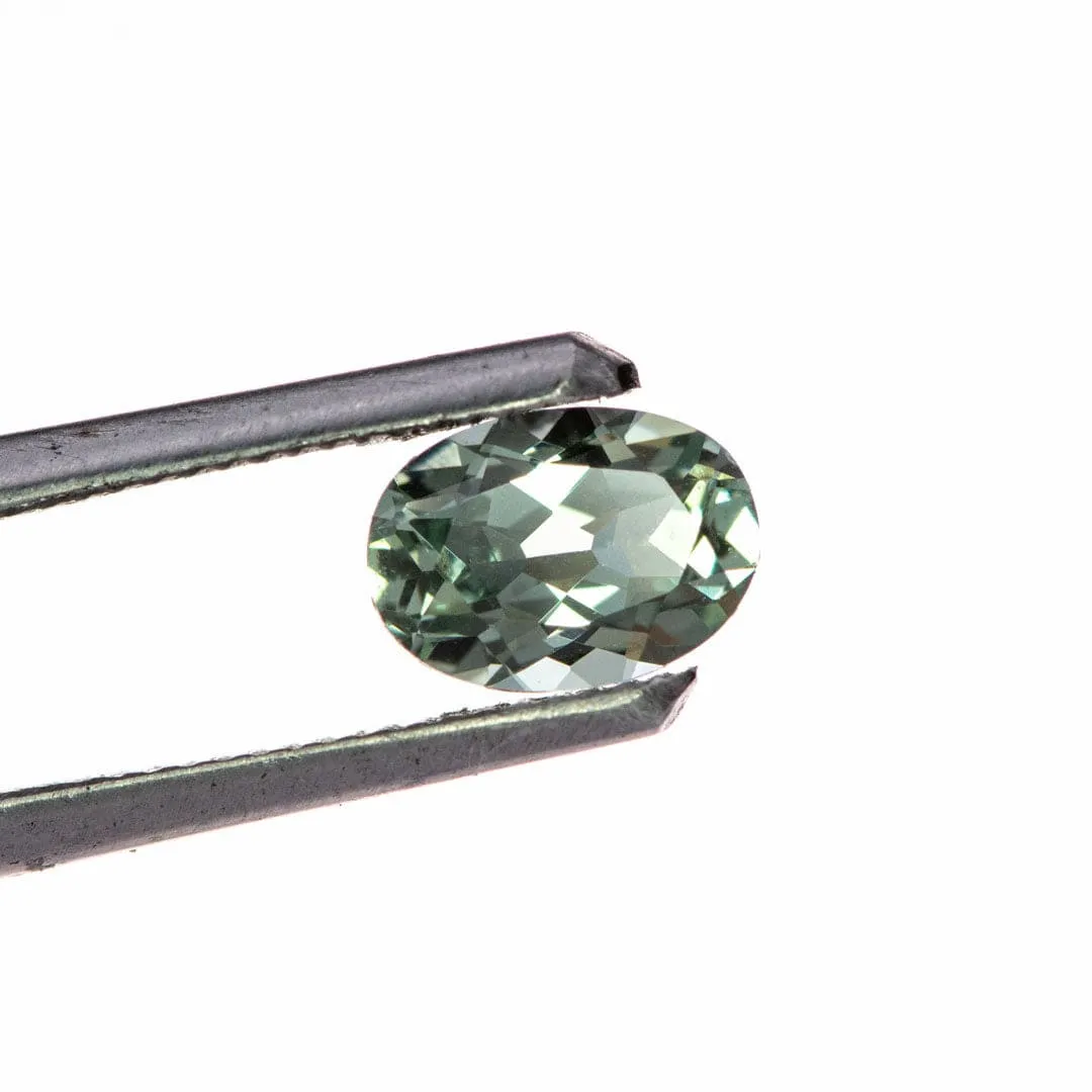 Oval Cut Lab Created Green Sapphire Gemstone