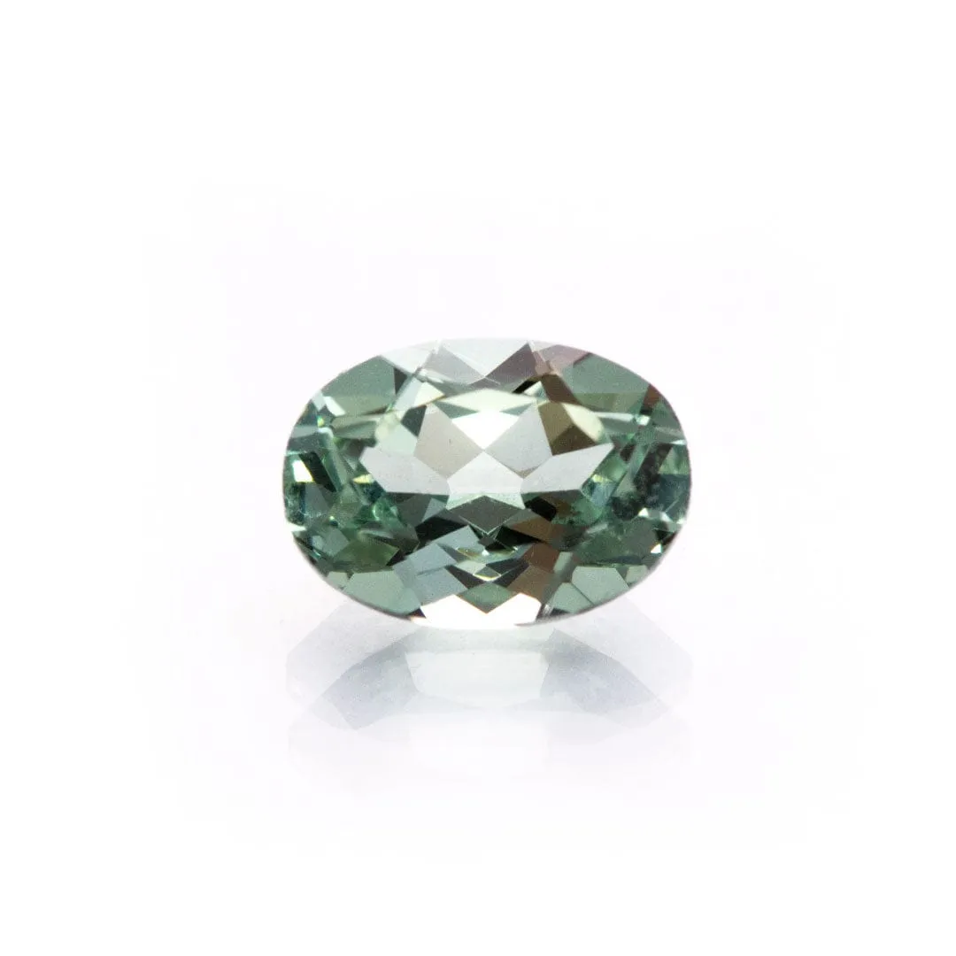 Oval Cut Lab Created Green Sapphire Gemstone