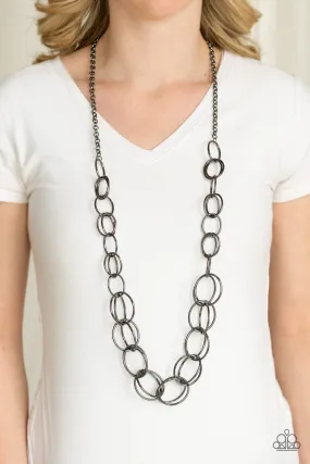 Paparazzi Elegantly Ensnared Black Necklace Set