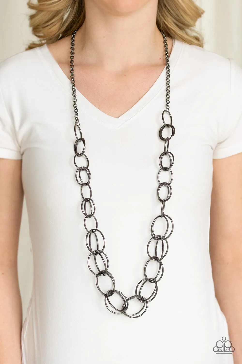 Paparazzi Elegantly Ensnared Black Necklace Set