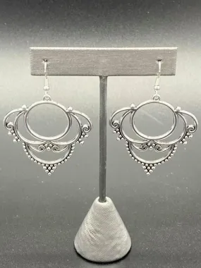 Paparazzi Exclusive Metallic Macrame Silver Earrings