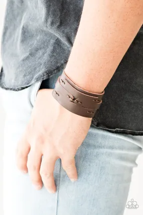 Paparazzi In or OUTLAW Brown Bracelet