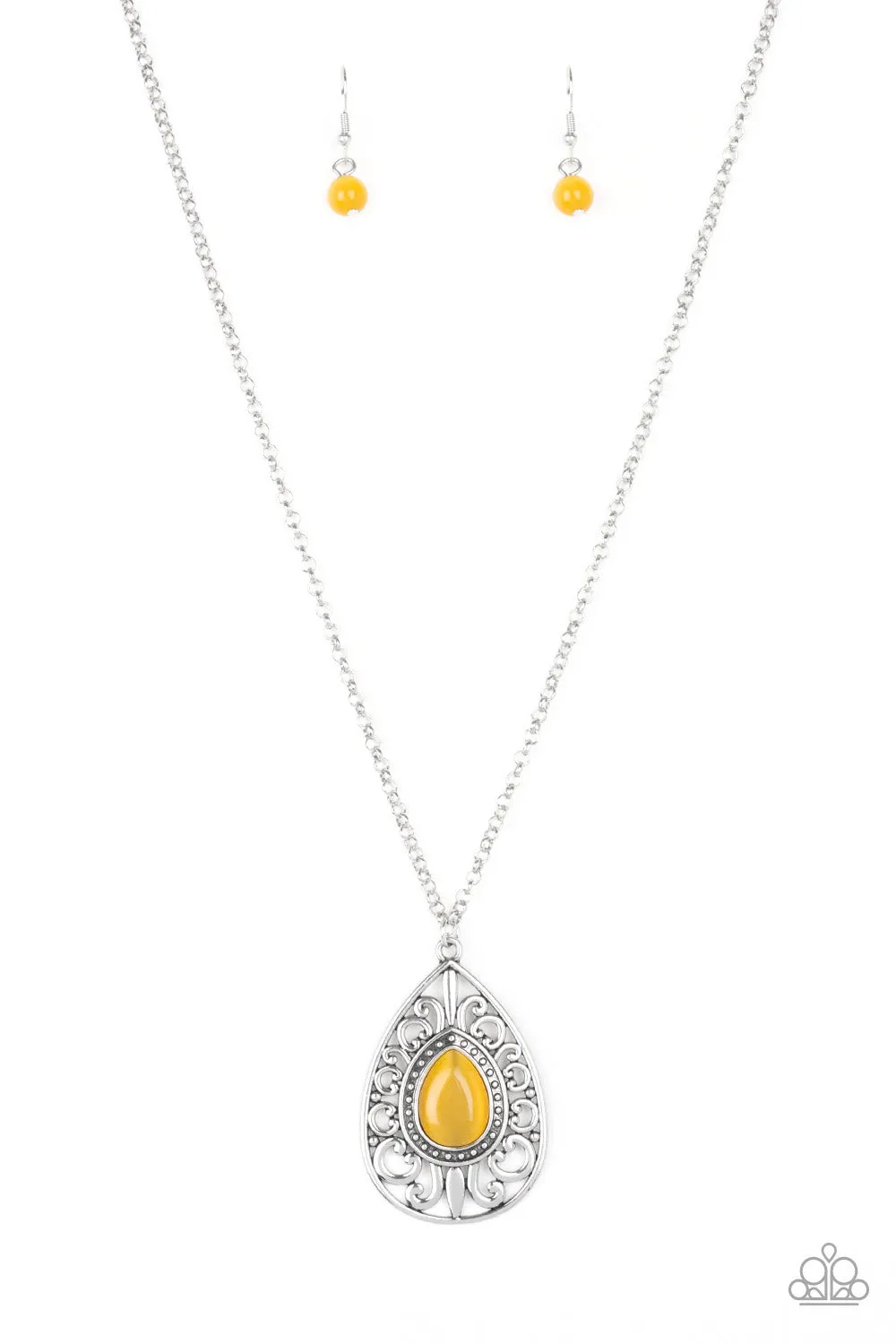 Paparazzi Modern Majesty Yellow Necklace Set