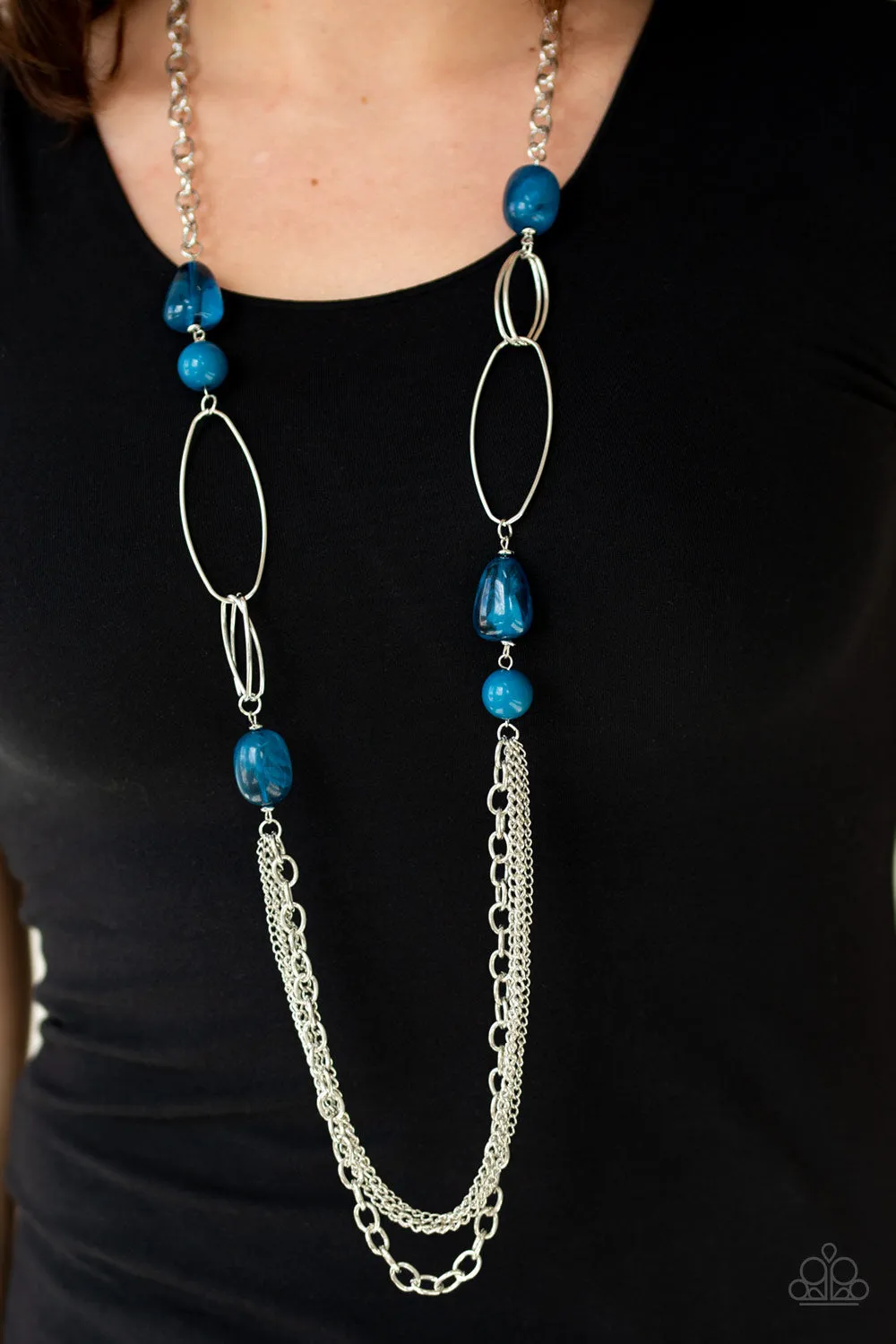 Paparazzi Pleasant Promenade Blue Necklace Set