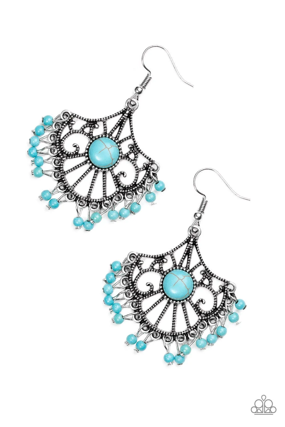 Paparazzi Stone Lagoon Blue Earrings