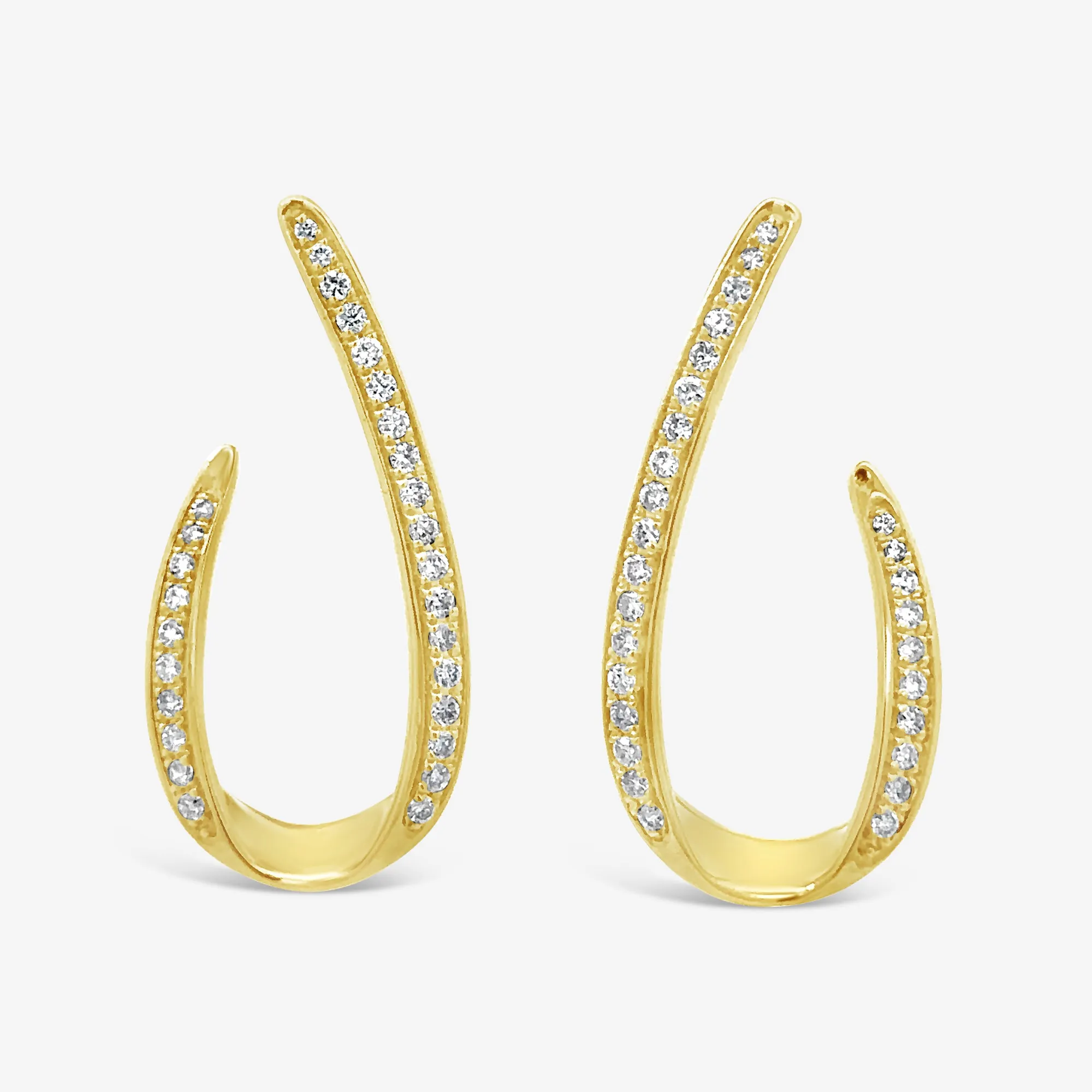 Pave Open Oval Hoop Earrings