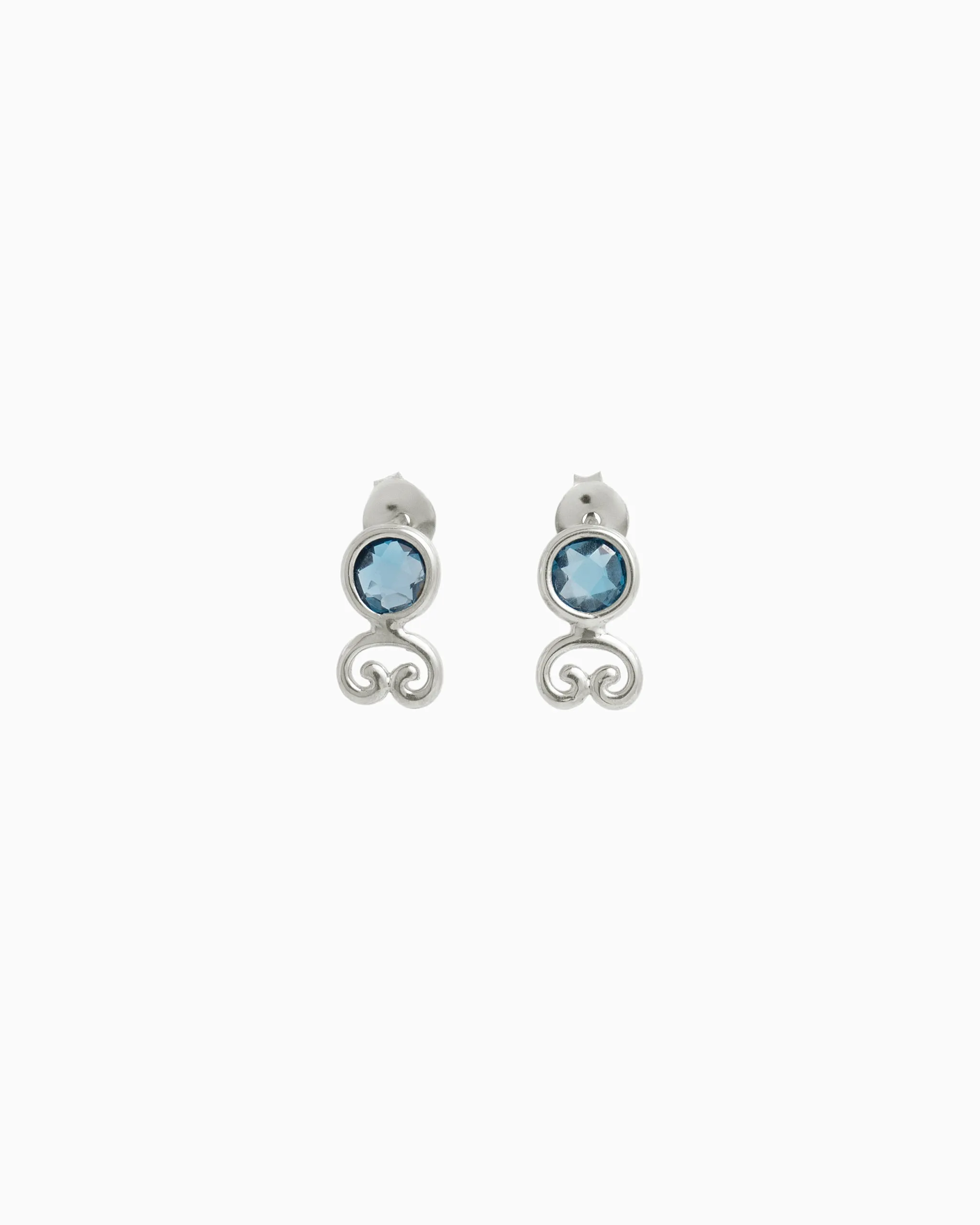 Petroglyph Pool Studs - London Blue Topaz