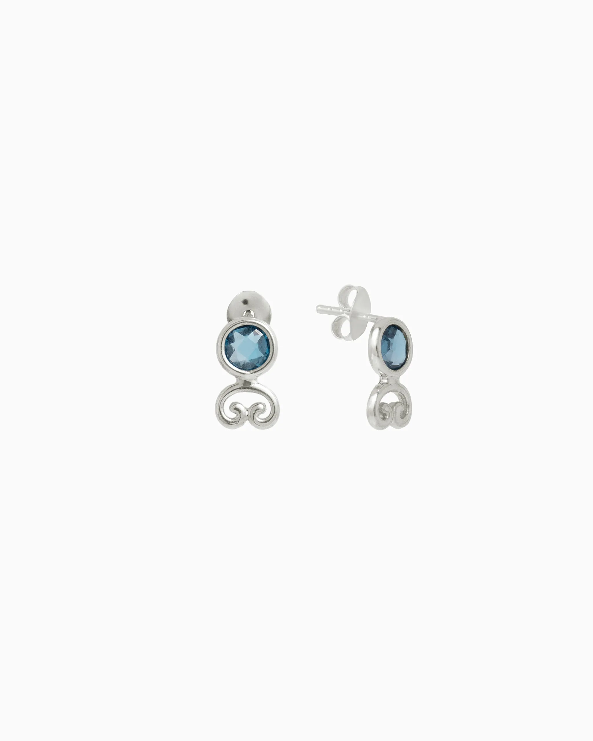 Petroglyph Pool Studs - London Blue Topaz