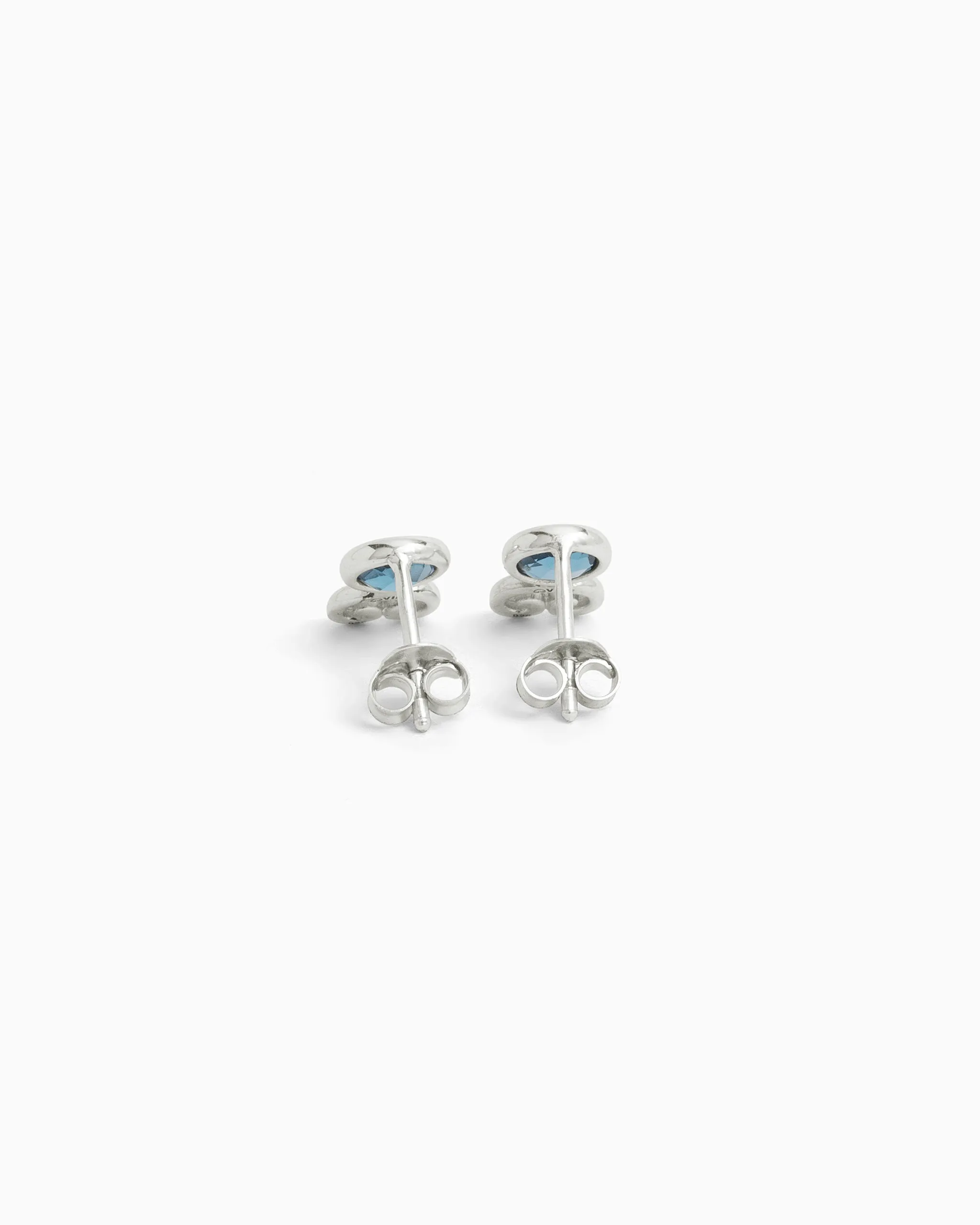 Petroglyph Pool Studs - London Blue Topaz