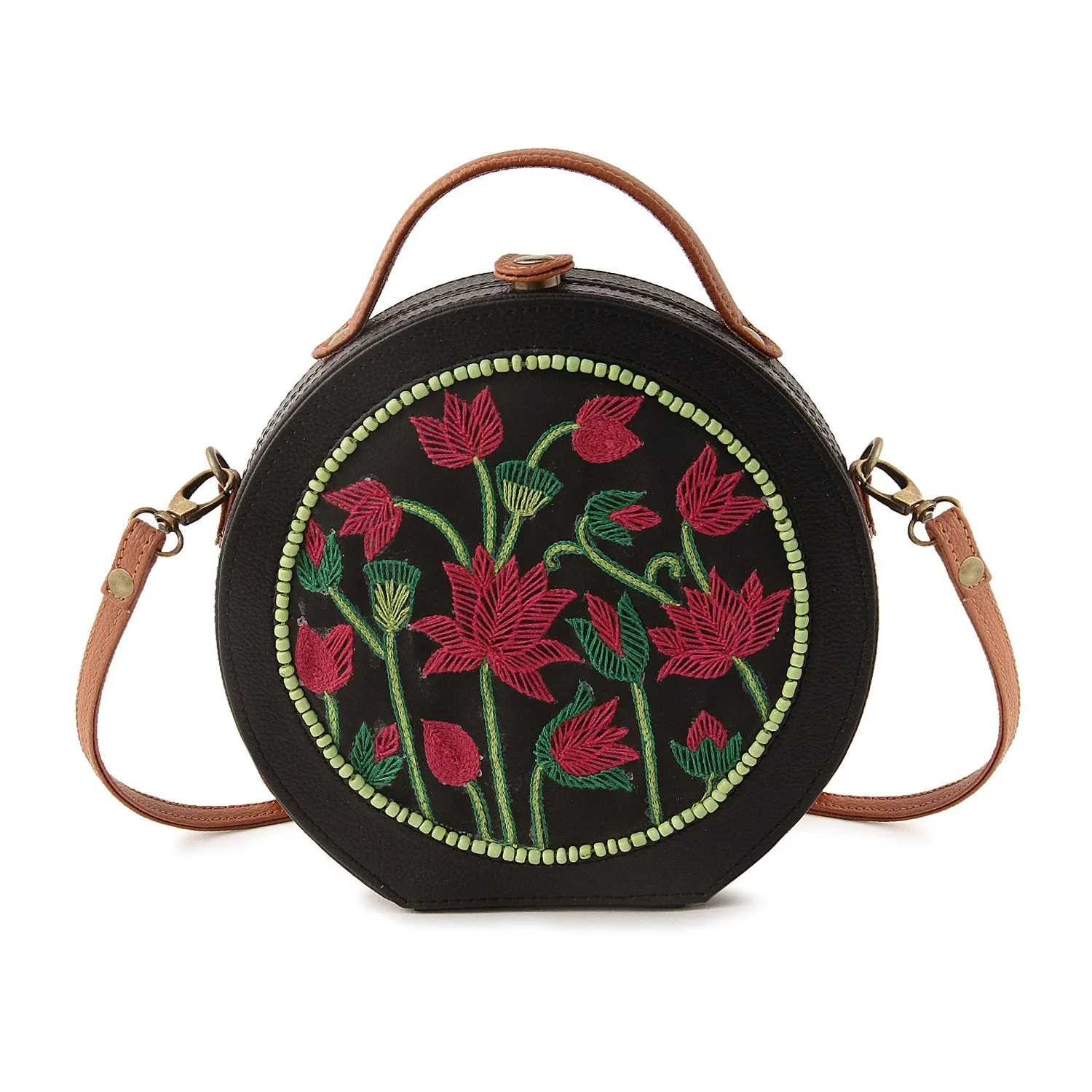 Pichwai women hand Embroidered Sling Bag for women