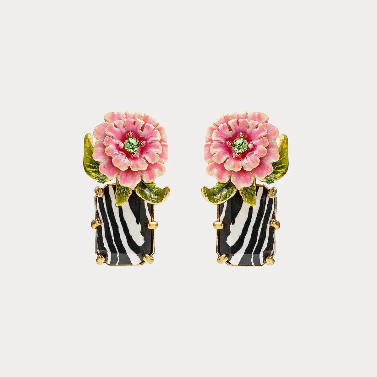 Pink Peony Earrings