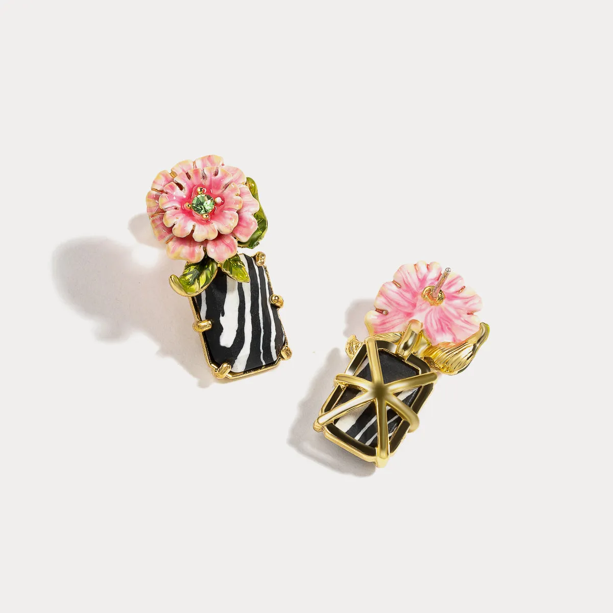 Pink Peony Earrings