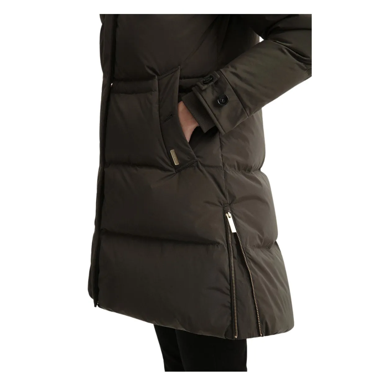 Piumino Donna Woolrich Alsea Puffy Parka Verde Scuro