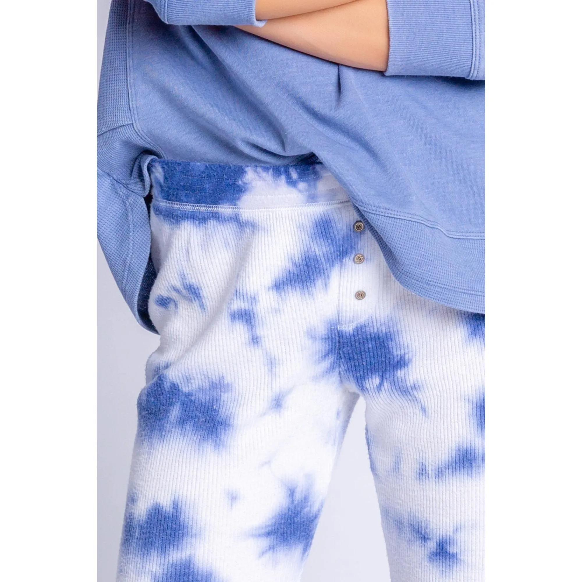 PJ Salvage Women's Blue Tie Dye Jammie Pants - DENIM