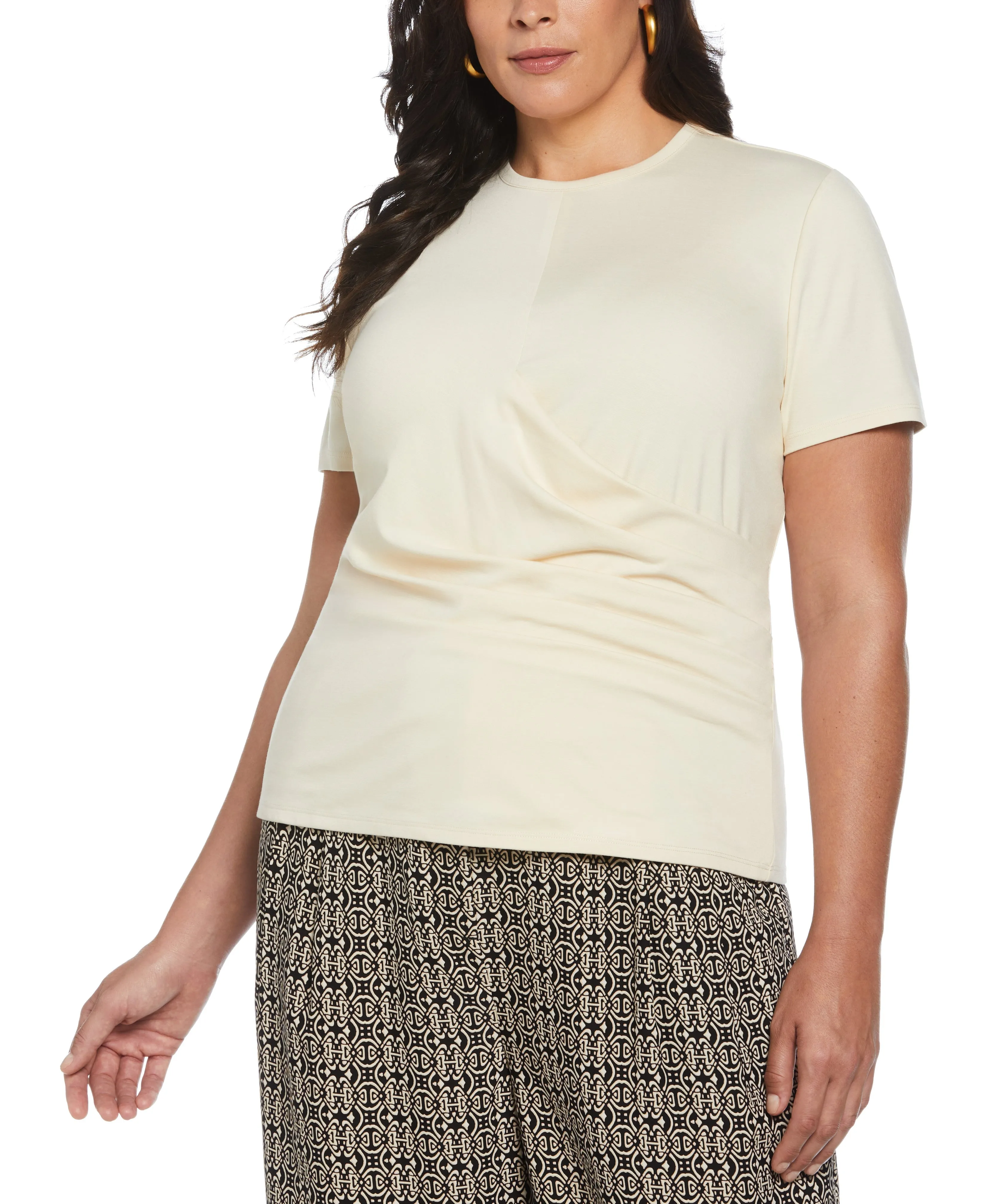 Plus Size Asymmetrical Wrap Top