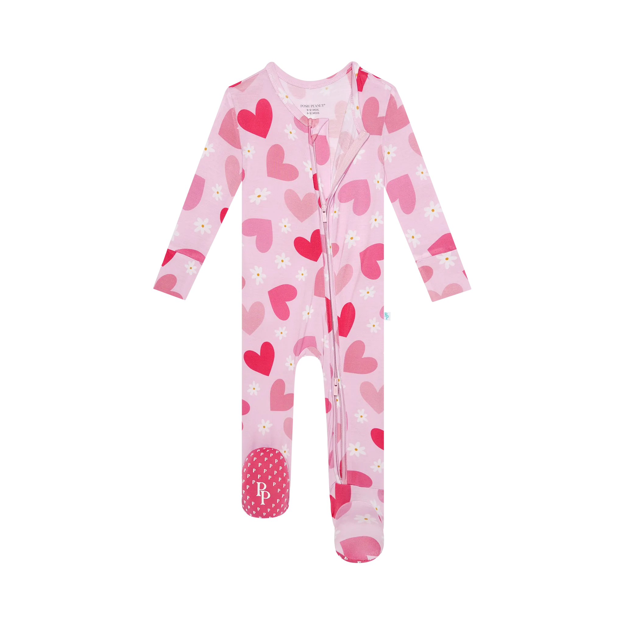 Posh Peanut Daisy Love Zippered Footie