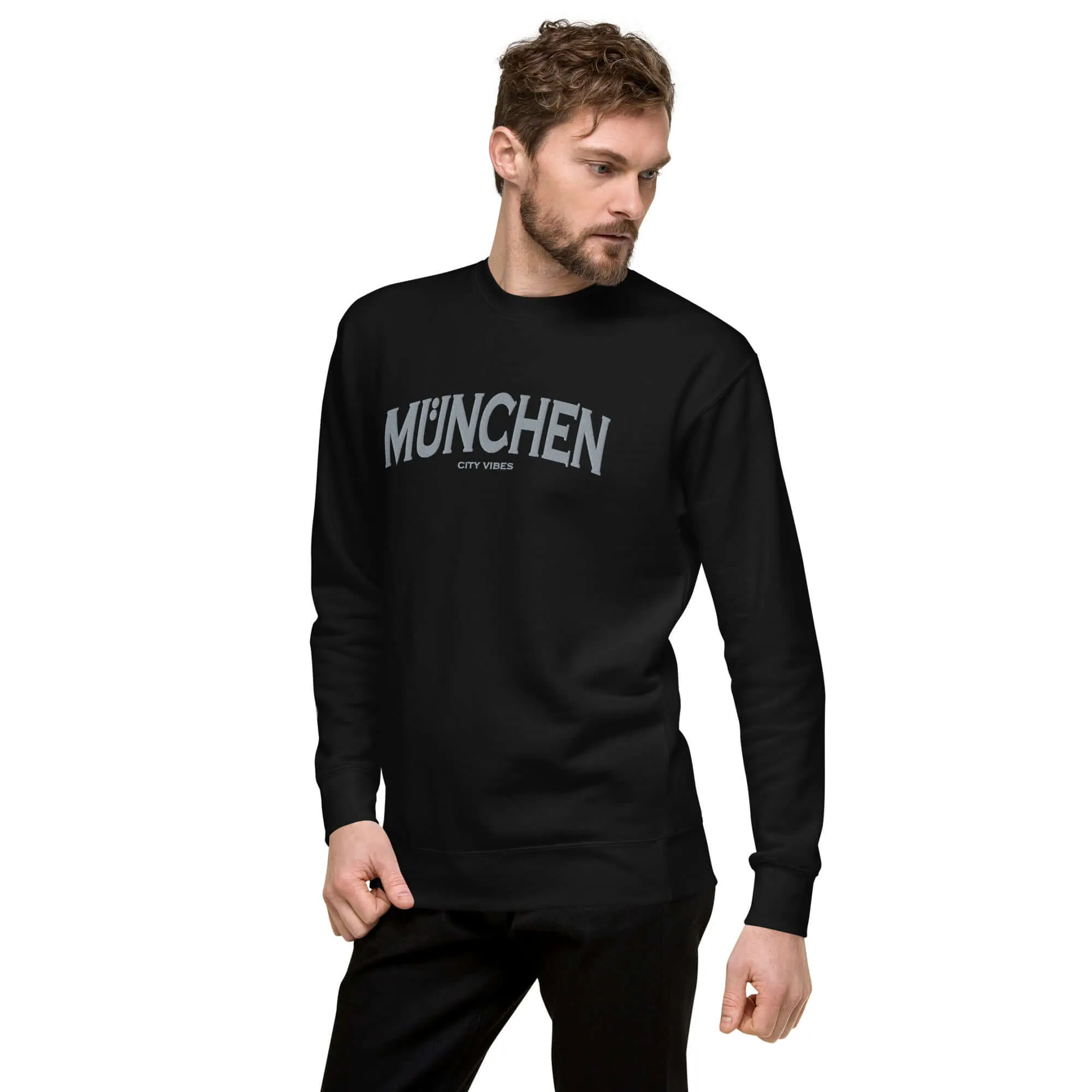 Premium Sweatshirt MÜNCHEN (Schwarz/Grau)