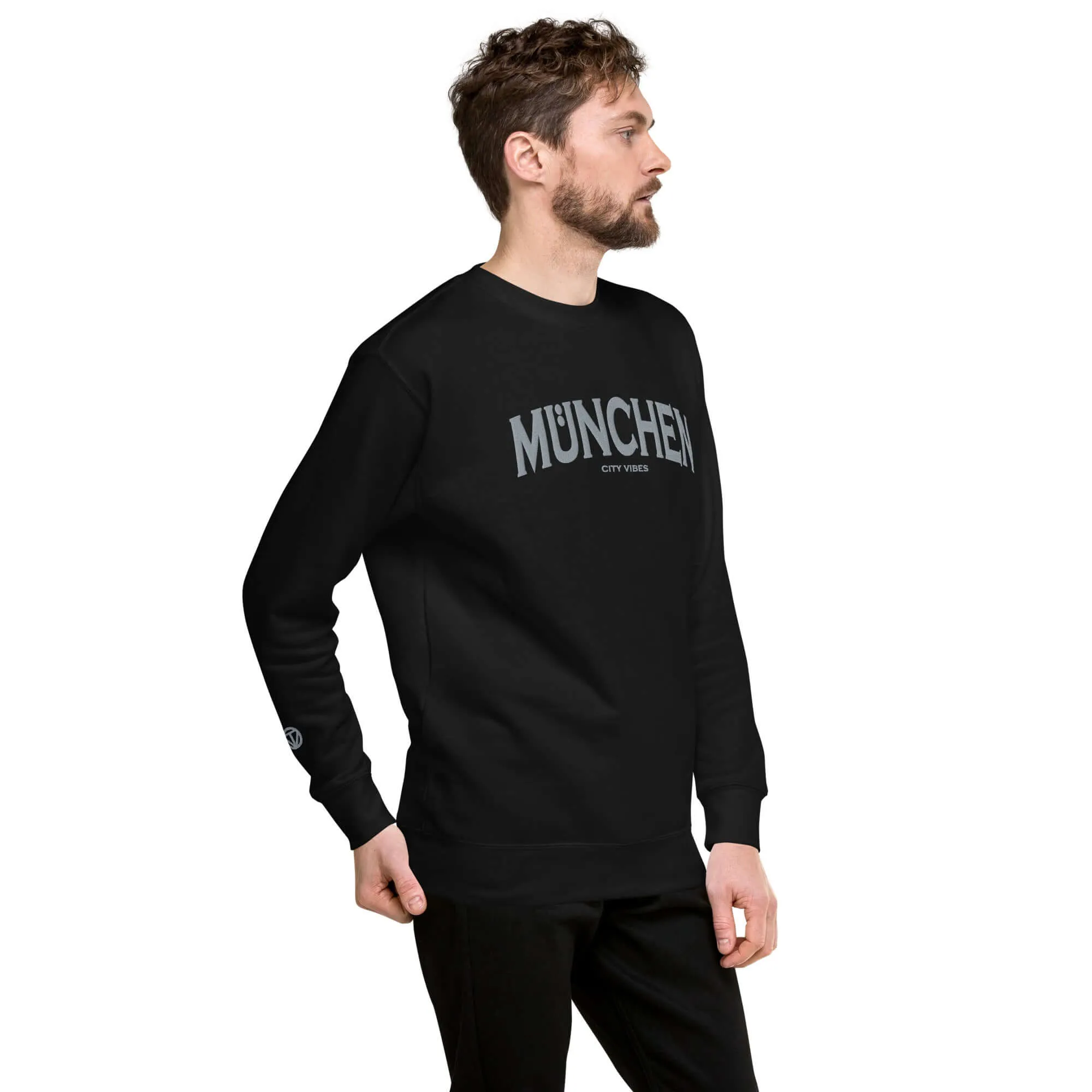 Premium Sweatshirt MÜNCHEN (Schwarz/Grau)