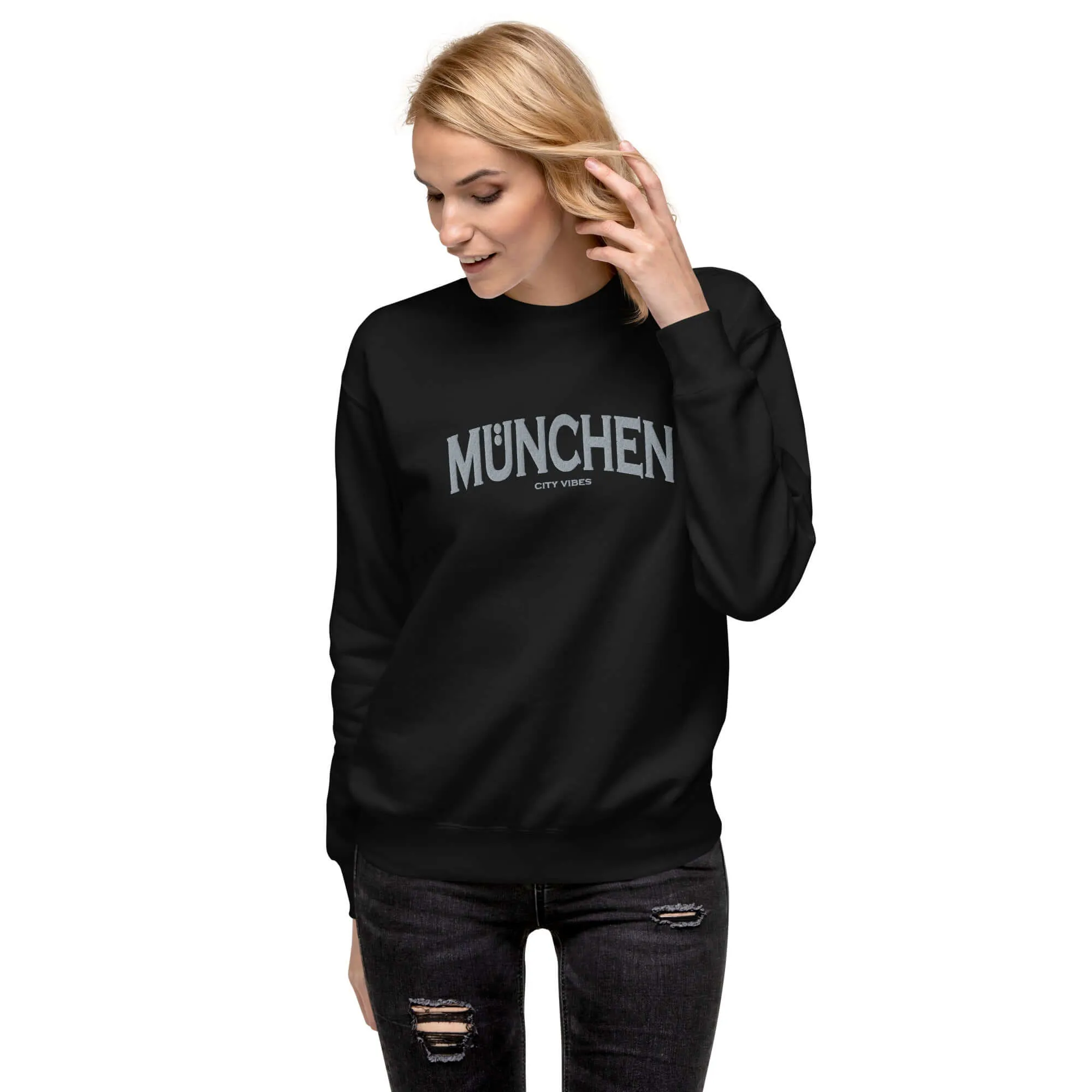 Premium Sweatshirt MÜNCHEN (Schwarz/Grau)