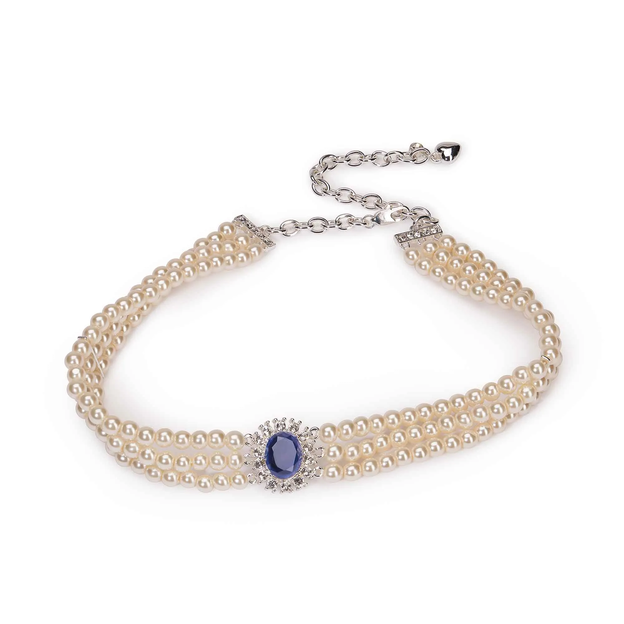 Princess Diana Inspired Pearl choker: Vintage Sapphire Necklace