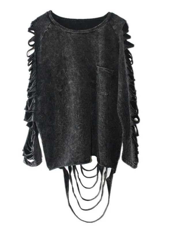 Punk Style Tassel Loose Top