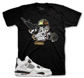 Retro 4 Military Black Shirt - Fly Kicks - Black