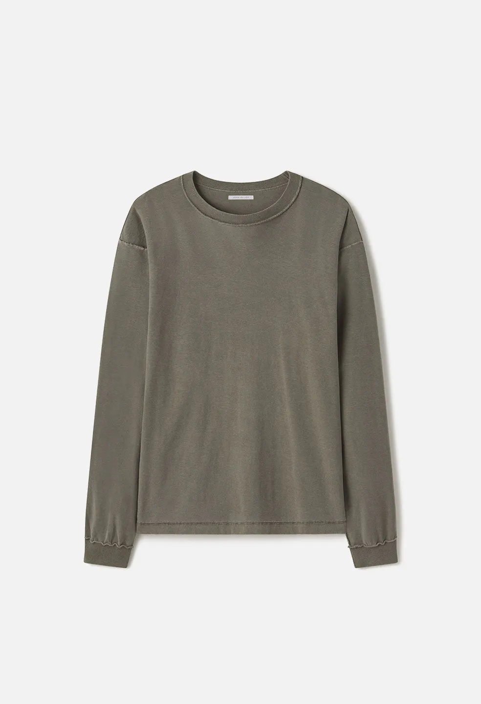 Reversed Cropped LS Tee / Washed Army