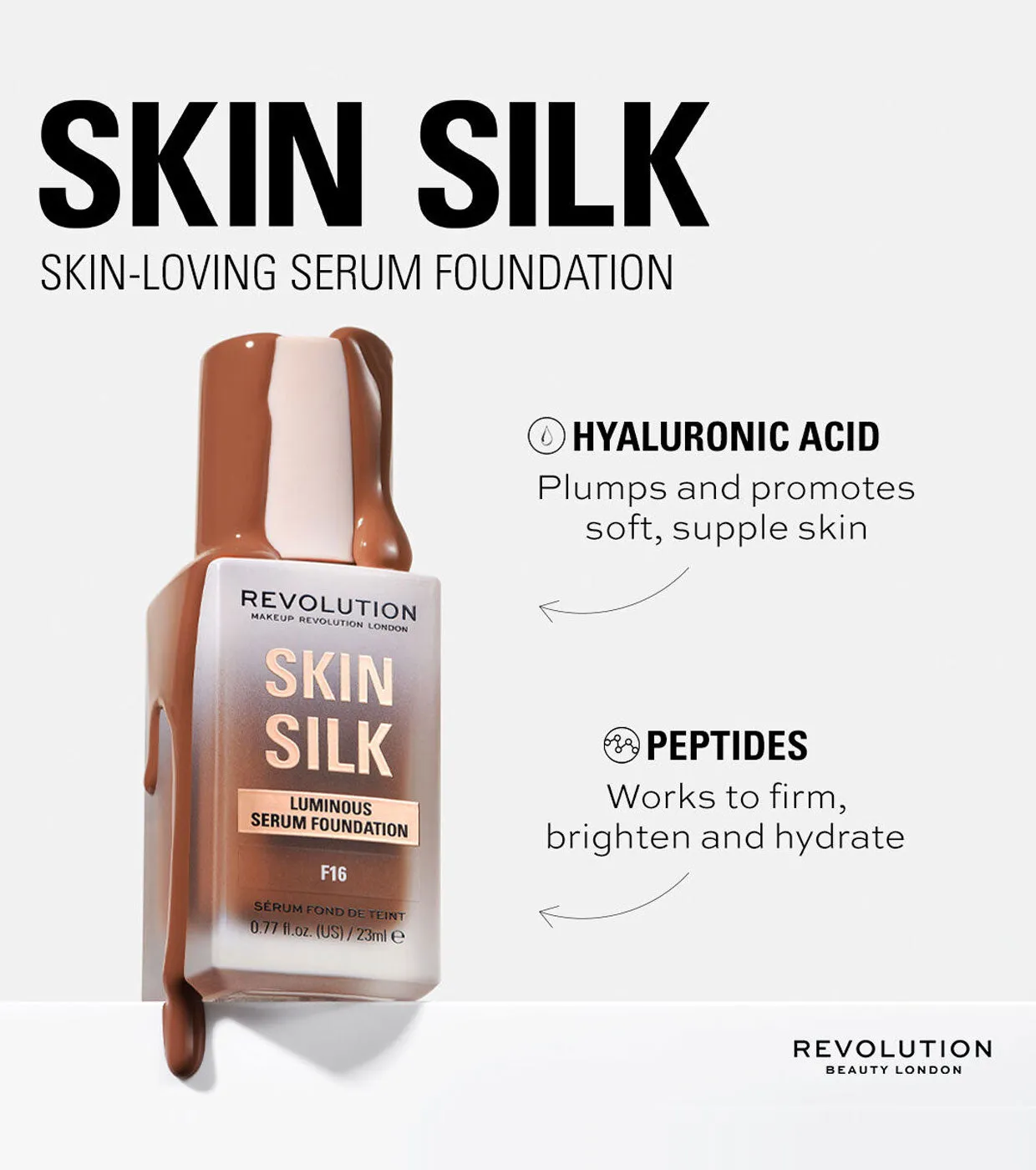 Revolution - Base de maquillaje Skin Silk Serum Foundation - F6