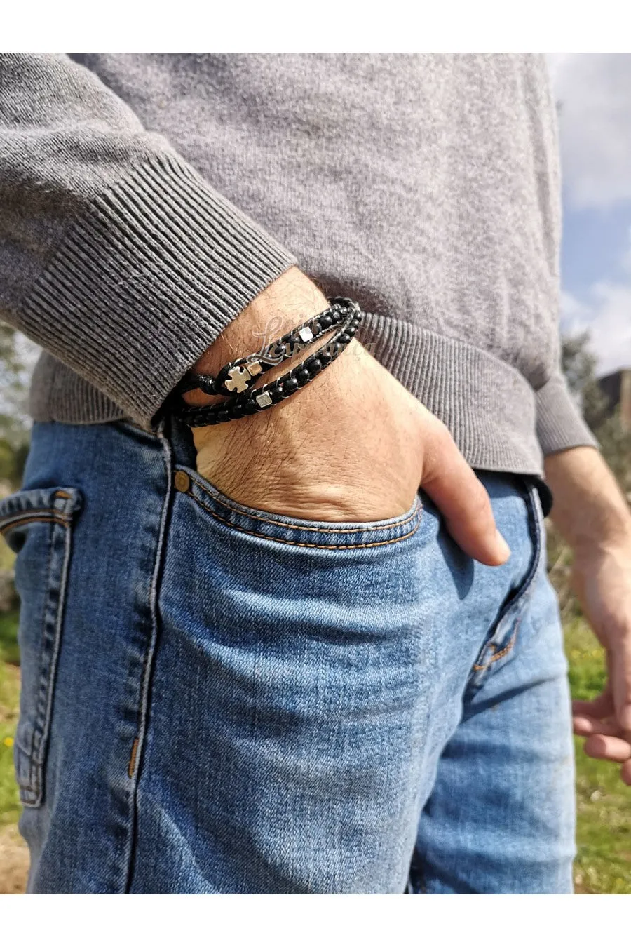 Rosary Bracelet [Black]