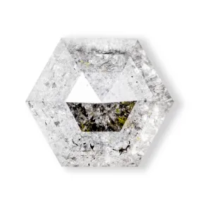 Salt & Pepper Hexagon Step Cut Diamond Faceted FAB Moissanite Loose Stone