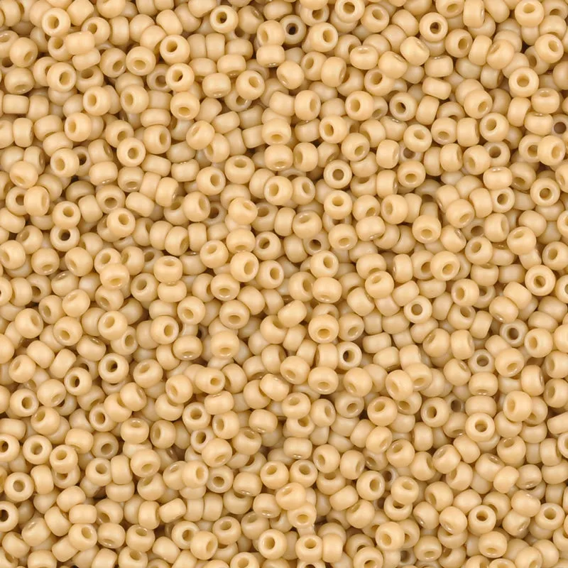 Seed Beads-11/0 Round-4691 Frost Opaque Glaze Rainbow Ivory-Miyuki-16 Grams