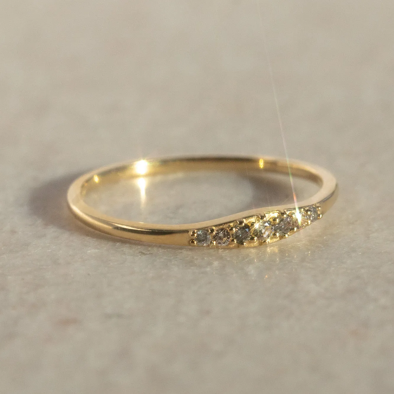 Solid Gold Classic Salt and Pepper Diamond Ring