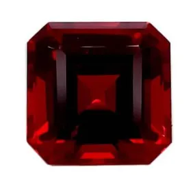 Square Emerald/Asscher Cut Lab Created Ruby Gemstone