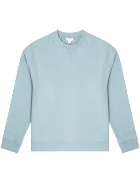 Sunspel Womens Loopback Sweatshirt Storm Blue