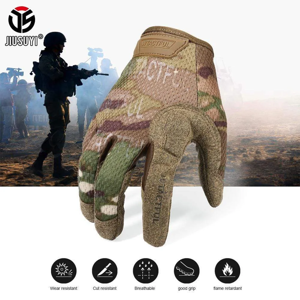 Tactical Army Long Gloves Breathable Military Paintball Airsoft Shooting Combat Full Finger Glove Men Women Lightweight Black