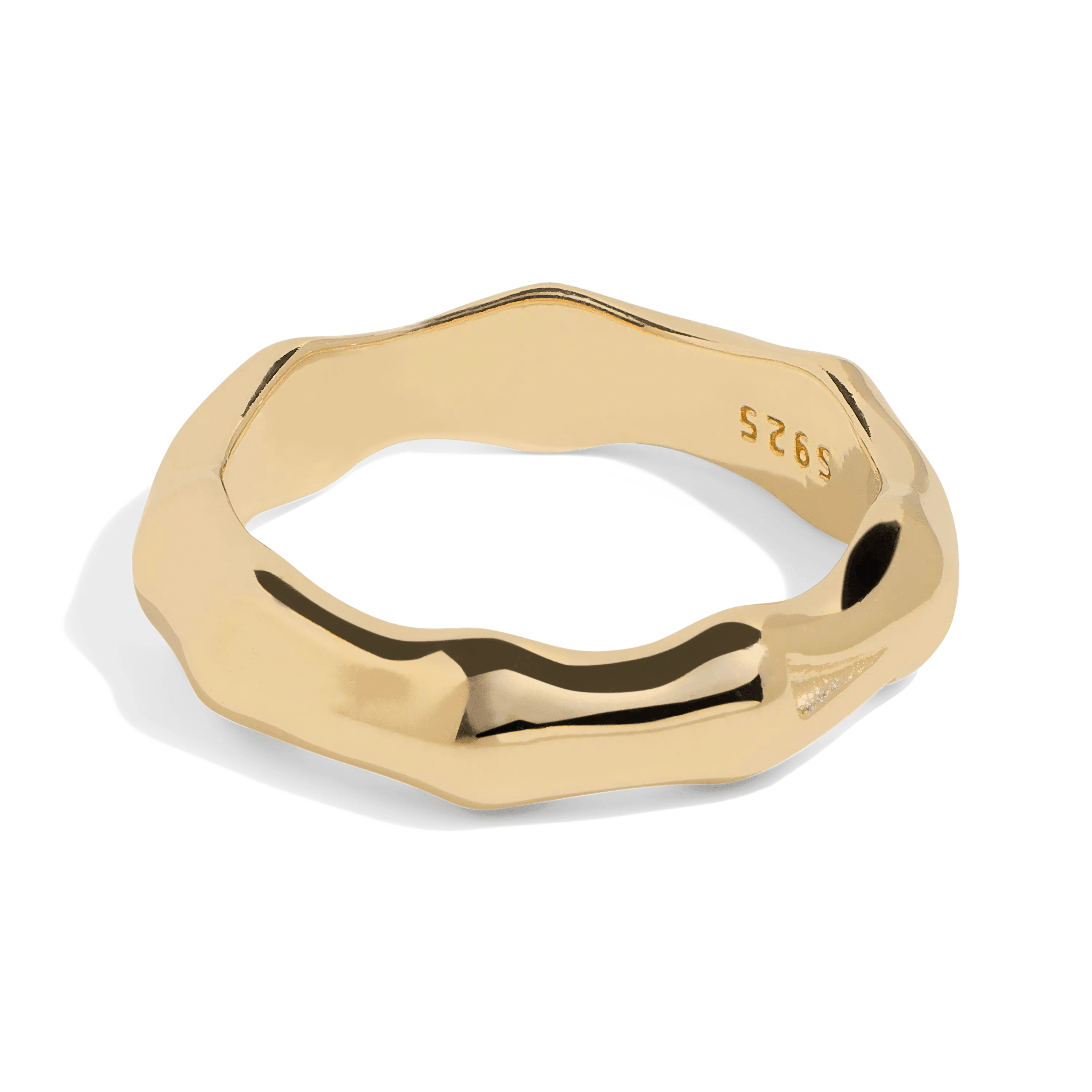 THE BAMBOO RING - Solid 14k yellow gold