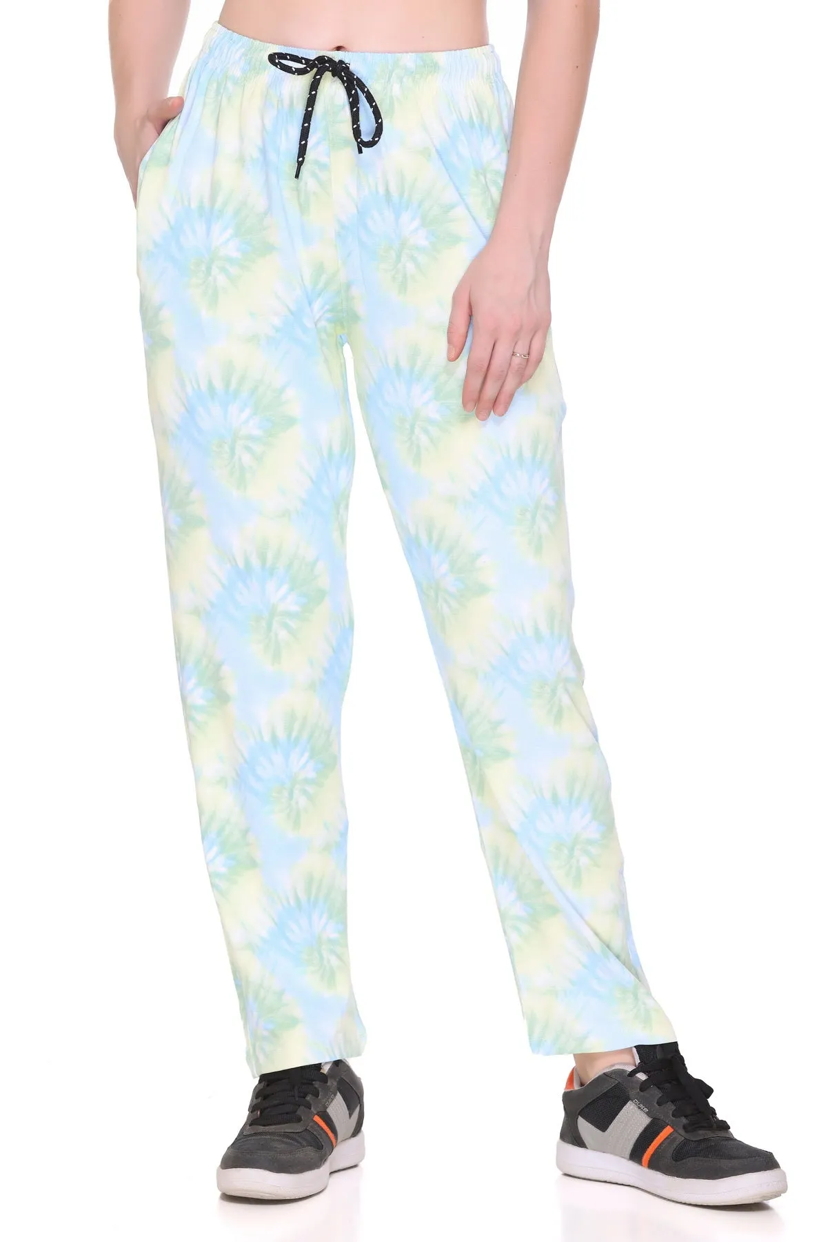 Tie-Dye Night Pajamas For Women - Blue & Yellow