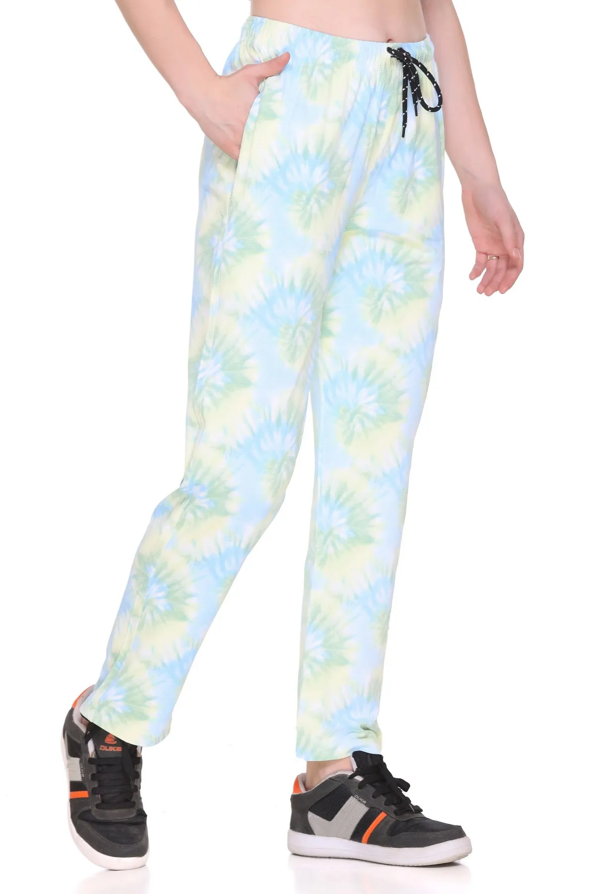 Tie-Dye Night Pajamas For Women - Blue & Yellow