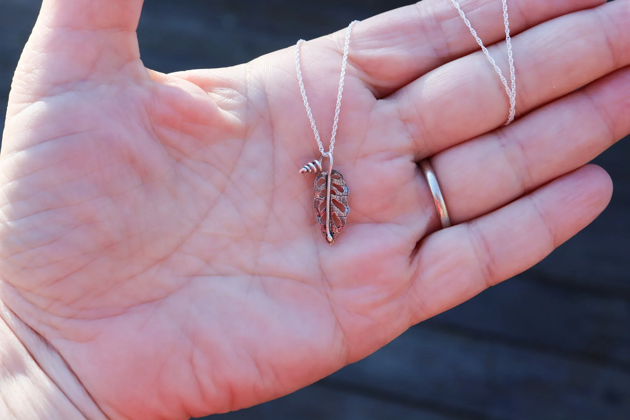 Tiny Monstera Adansonii Necklace and Earring Set