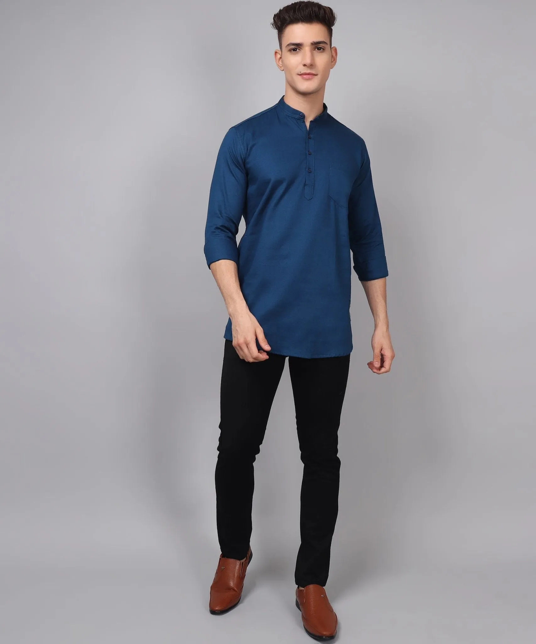 TryBuy Premium Ethnic Blue Kurta for Men