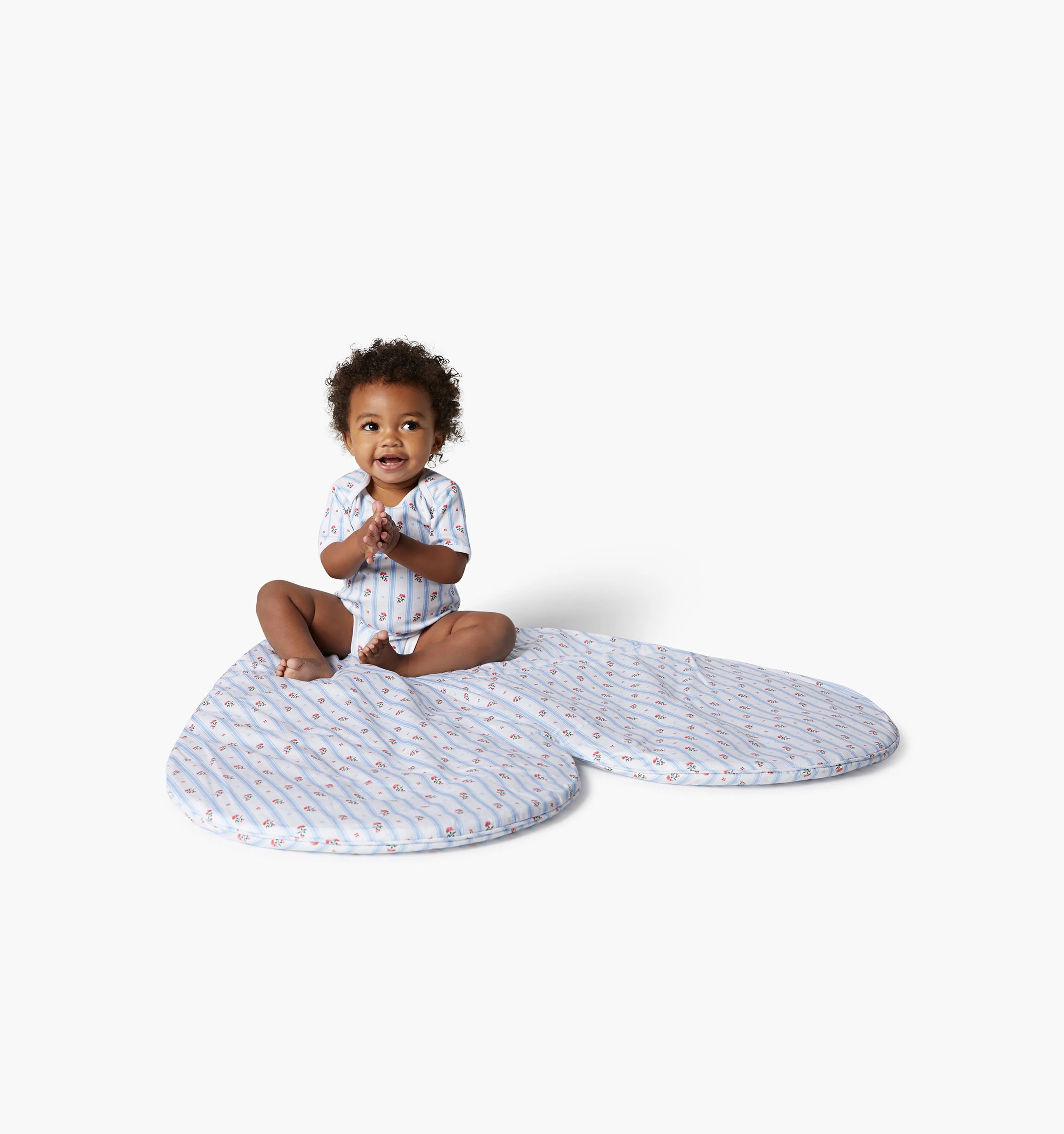 Tummy Time Mat - Floral Stripe