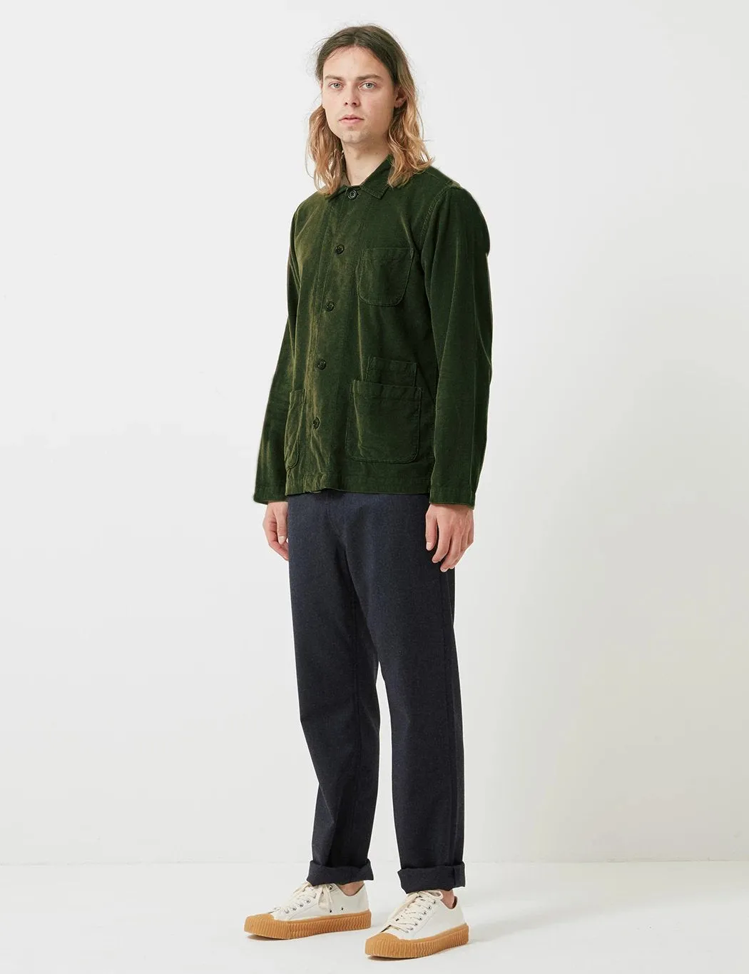 Universal Works Bakers Overshirt (Fine Cord) - Green