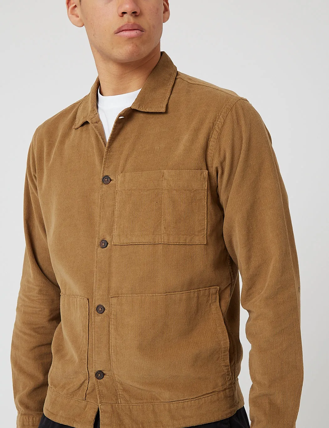 Universal Works Uniform Shirt (Fine Cord) - Taupe