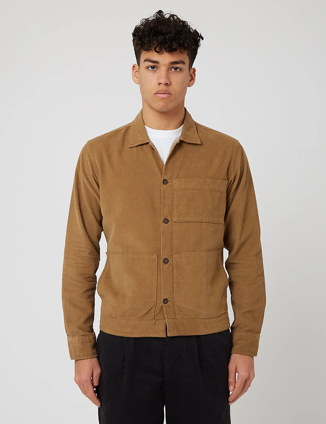 Universal Works Uniform Shirt (Fine Cord) - Taupe