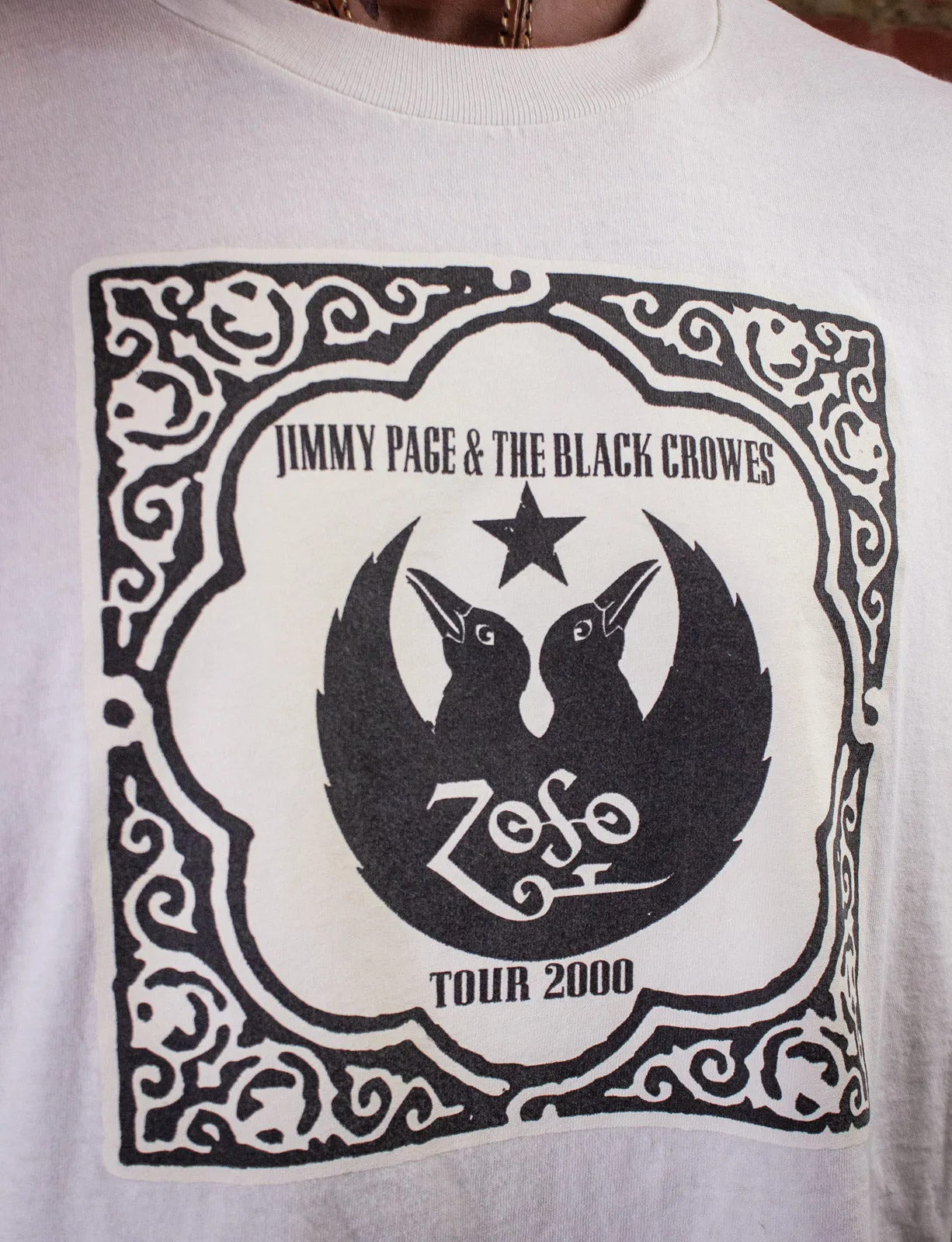 Vintage Jimmy Page & The Black Crowes Concert T Shirt 2000 White XL