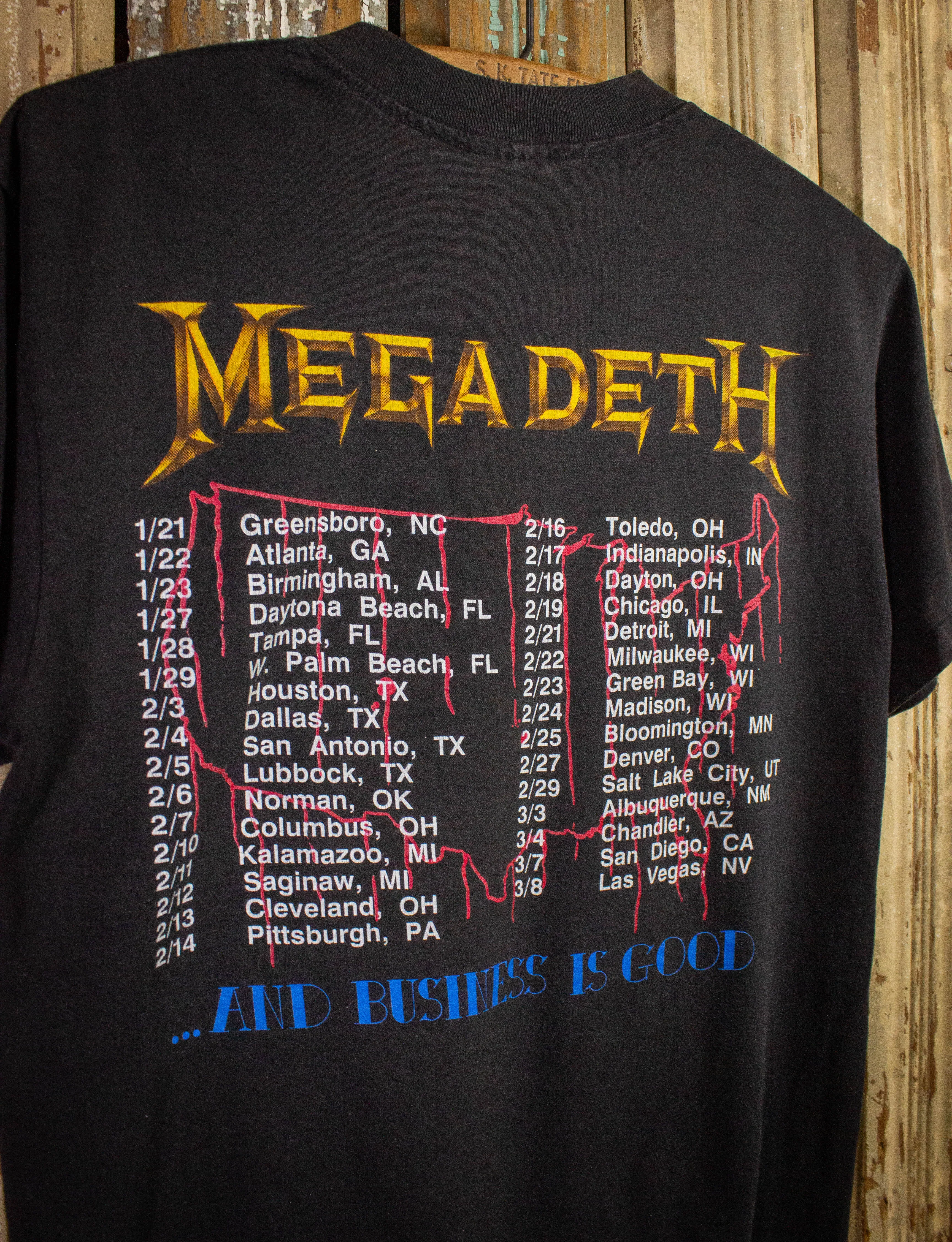 Vintage Megadeth Killing is My Business Concert T Shirt 1988 Black Medium